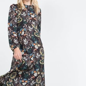 ZARA PRINTED FLORAL LONG DRESS